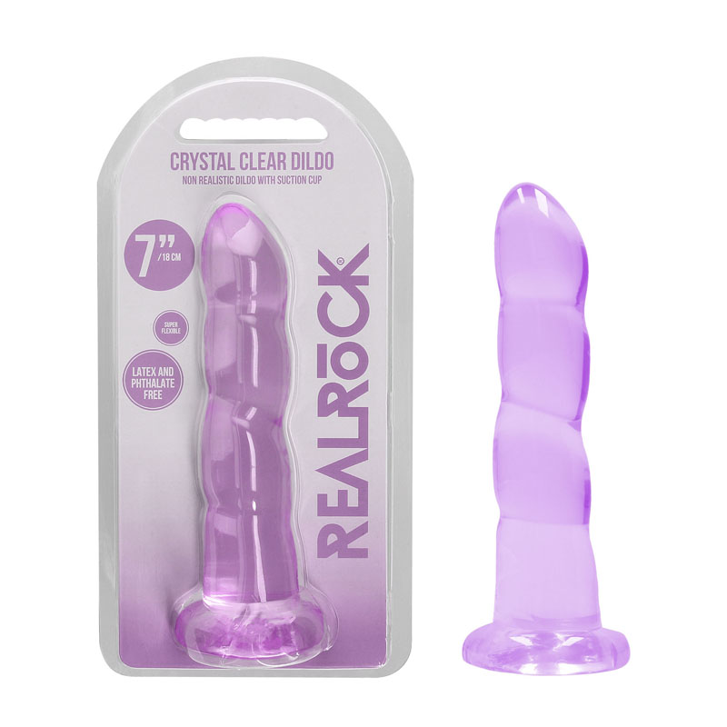 Realrock Non Realistic 7'' Dildo with Suction Cup - Purple